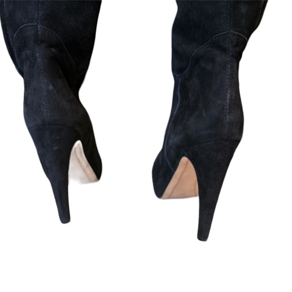 Sam Edelman Kayla Black Suede Over The Knee Heeled Boots - 5 - Picture 13 of 16